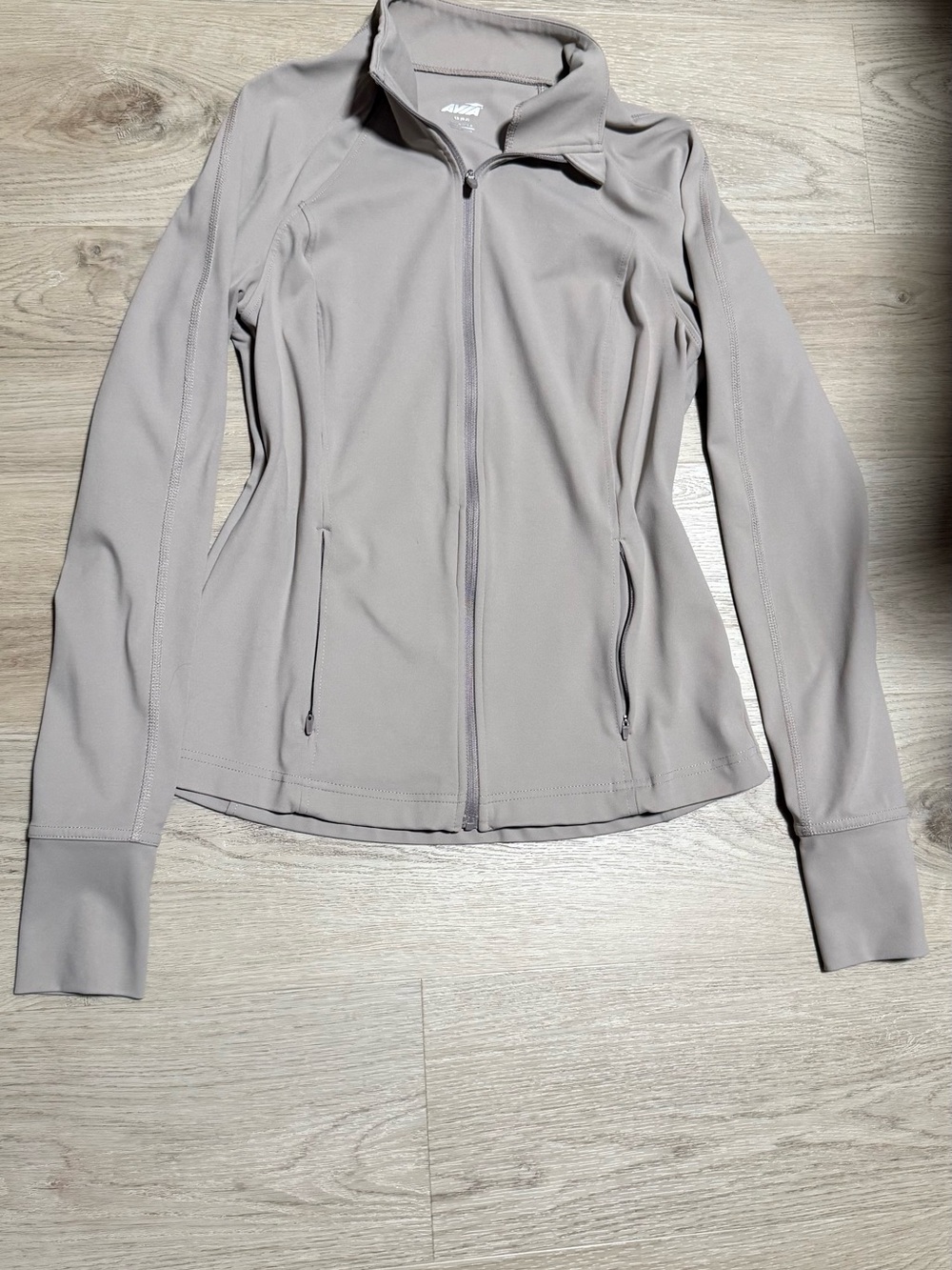 Avia Light Taupe Full-Zip Bomber Jacket